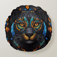 Large Black Cat Mosaic stained Glass effect 