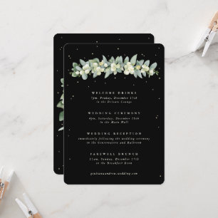 Large Black Snowberry+Eucalyptus Wedding Itinerary