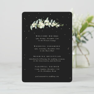 Large Black Snowberry+Eucalyptus Wedding Itinerary