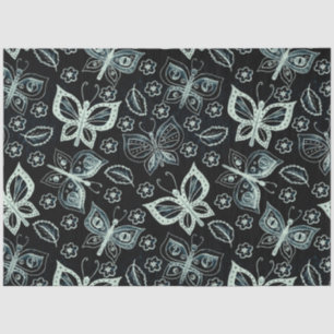 Large Black & White Butterfly Pattern Decoupage Tissue Paper
