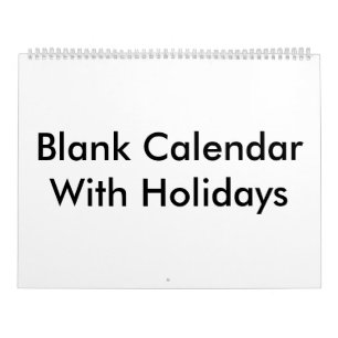 Large Blank Calendar With Holidays