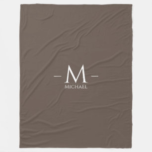 Large Blanket Monogram Elegant Modern Brown