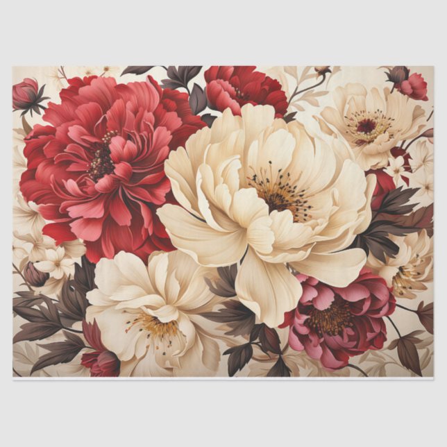 Large Blooms Decoupage Tissue Paper  (Front)