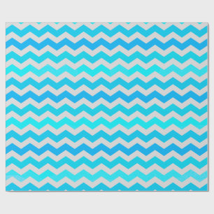 Large Blue and Aqua Stripes Wrapping Paper