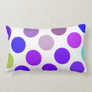 Large Blue And Purple Dots Lumbar Cushion