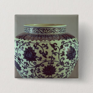 Large blue and white Ming vase 15 Cm Square Badge