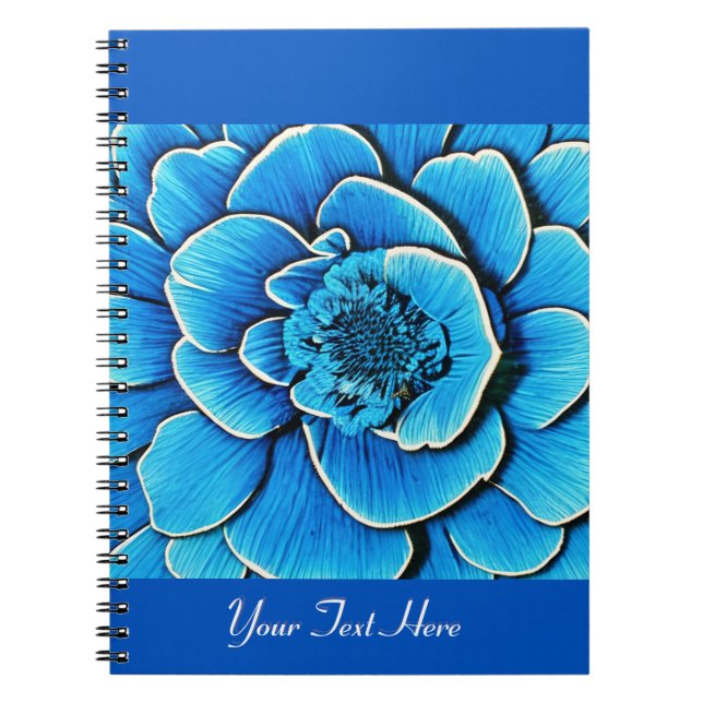 Large Blue Camellia Blossom Notebook (Front)