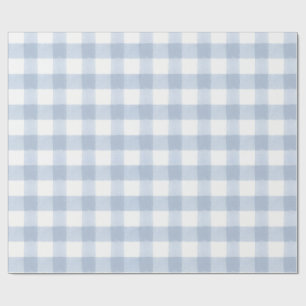 Large Blue Gingham Holiday Wrapping Paper