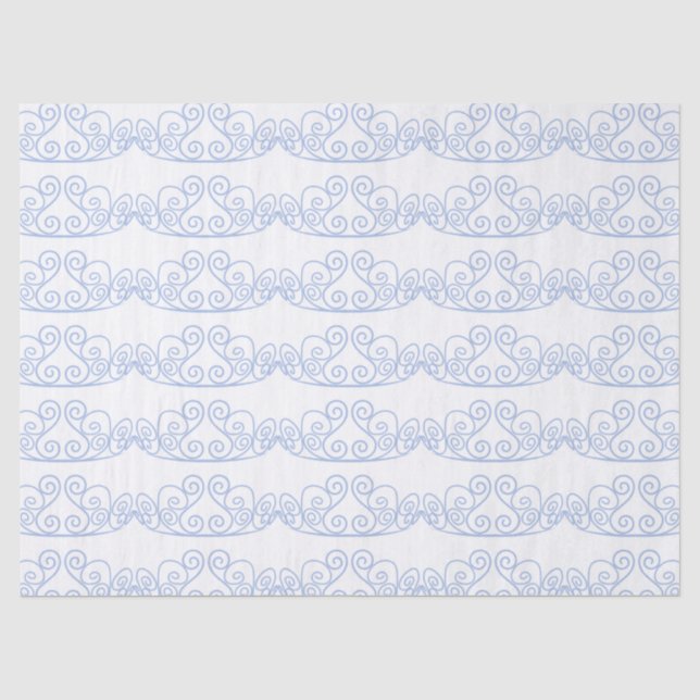 Large Blue Prince Crown Boy Birthday Gift Wrap Tissue Paper (Front)