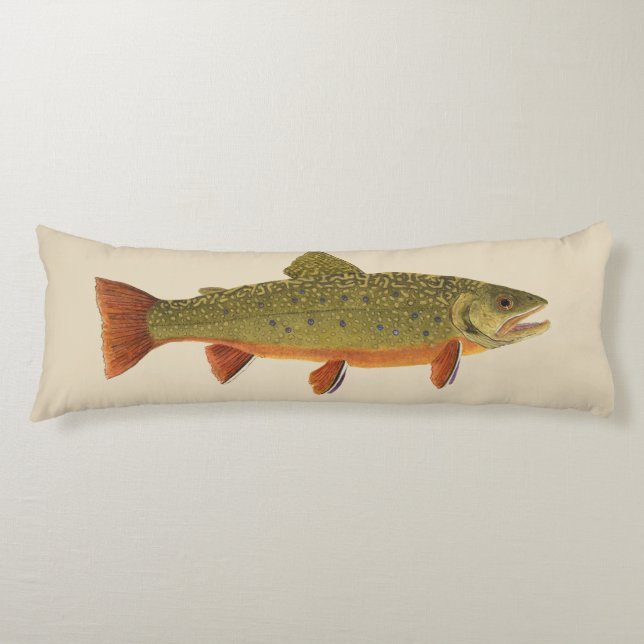 Large Body Pillow featuring Trout (Front)
