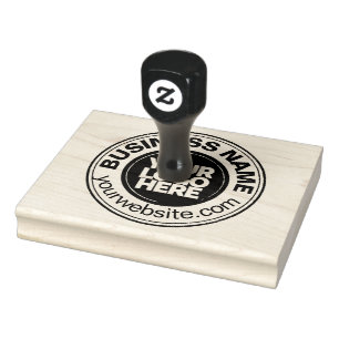 Large Bold Round Business Logo Custom Rubber Stamp