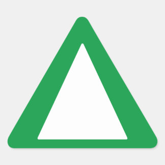 Large Borders - Green Alert Triangle Sticker