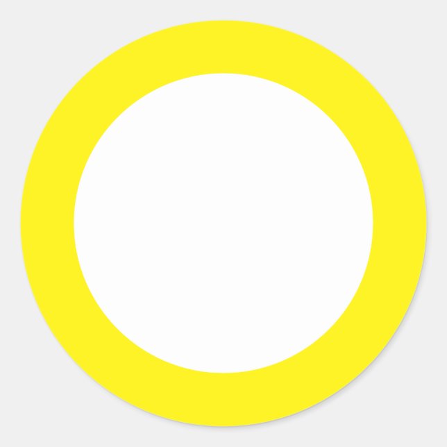 Large Borders - Yellow Alert Classic Round Sticker (Front)