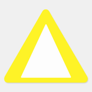 Large Borders - Yellow Alert Triangle Sticker