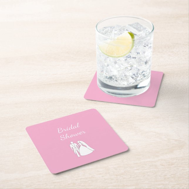 Large Bridal Shower Paper Coasters (Insitu)