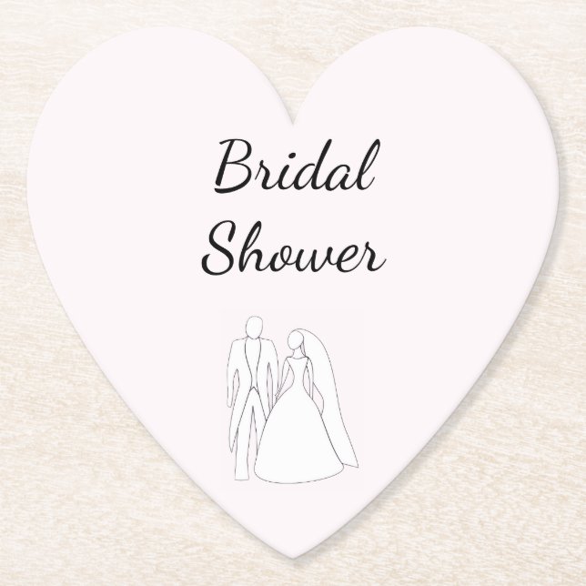Large Bridal Shower Paper Coasters (Front)