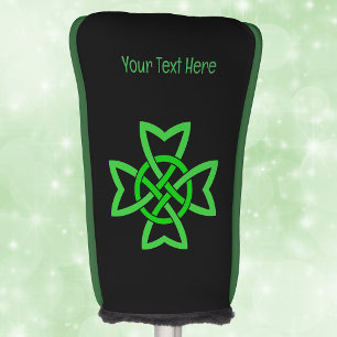 Large Bright Green Irish Celtic Abstract Knot Golf Head Cover
