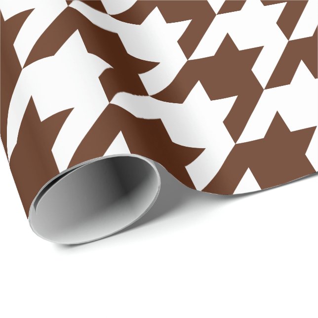 Large Brown and White Houndstooth Wrapping Paper (Roll Corner)