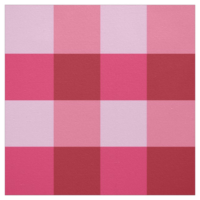 Large Buffalo Check, strawberry pink and red Fabric (Swatch)