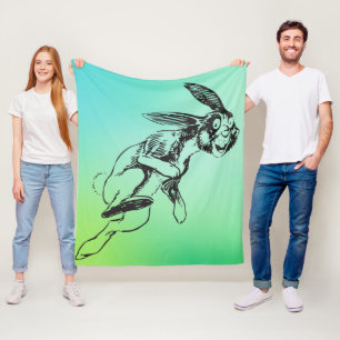 Large Bunny Jack Rabbit  Fleece Blanket