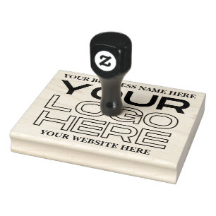 Large Business Logo, Name, Website Rubber Stamp