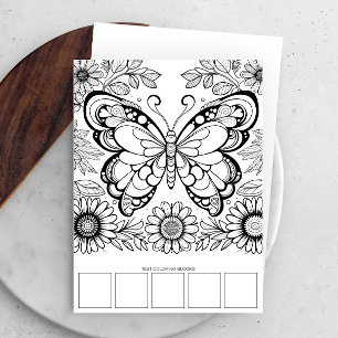 Large Butterfly Colouring Cards Relaxation Tools