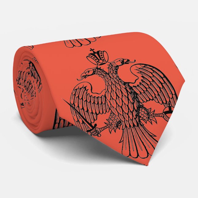 Large Byzantine Double Headed Eagle Tie (Rolled)