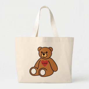 Large Canvas Tote Bag – Teddy Bear