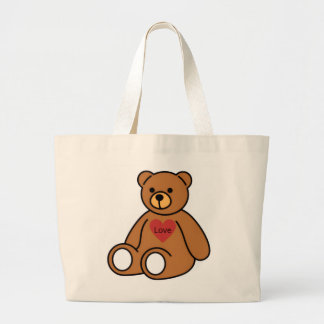 Large Canvas Tote Bag – Teddy Bear