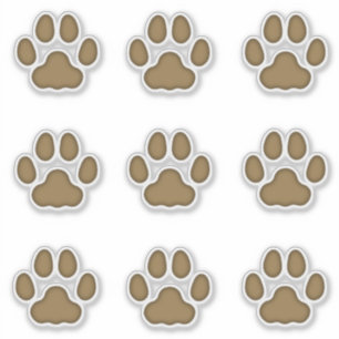 Large Cat Paw Prints Brown Animal Tracks Decals