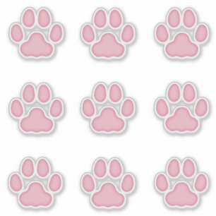 Large Cat Paw Prints Pimk Animal Tracks Decals