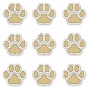 Large Cat Paw Prints Tan Animal Tracks Decals