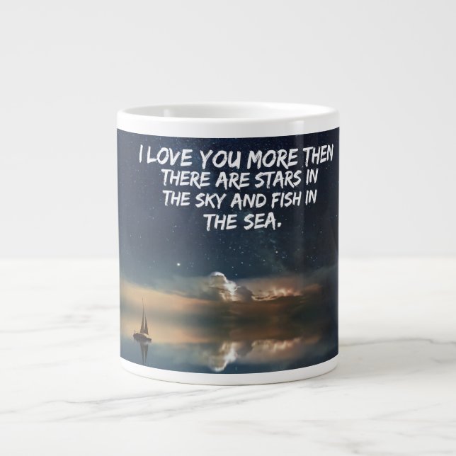 Large Ceramic Mug with Romantic Quote (Front)