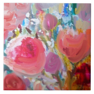 Large Ceramic Tile, Gorgeous Original Floral! Tile