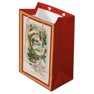 Large Christmas Bell and Winter Home Medium Gift Bag