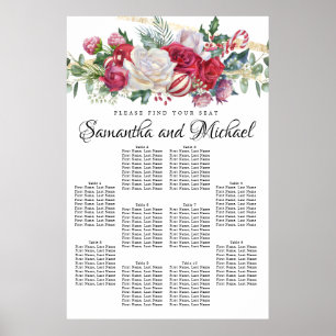 Large Christmas Greenery 10-Table Seating Chart