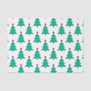 Large Christmas Tree with Red Star Tissue Paper