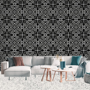 Large Circles Geometric Pattern Black And White  Wallpaper
