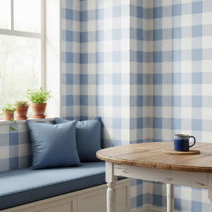 Large Classic Gingham Check Blue ID1245 Wallpaper