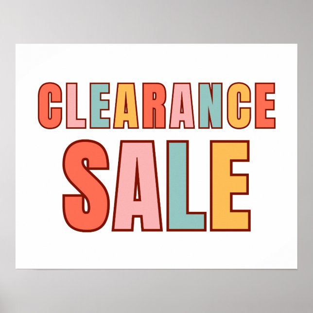Large Clearance Sale Sign, Retail Store Sale Poster (Front)