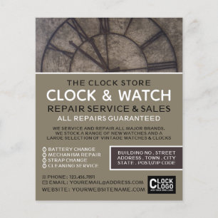 Large Clock Face, Horologist Advertising Flyer
