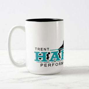 Large coffee mug with black logo