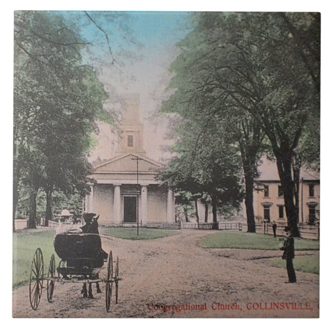 Large Collinsville Congregational Church Tile (Front)