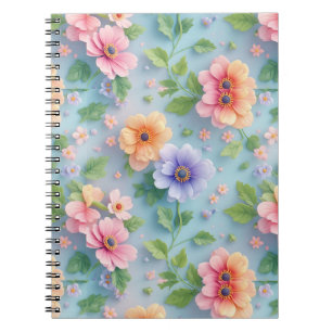 Large Colorful Paper Flowers Notebook