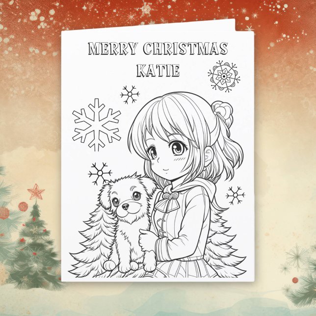 Large Colour Me Christmas Card for Kids (Creator Uploaded)