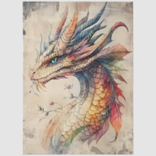 Large Colourful Mythological Fantasy Dragon Tissue Paper
