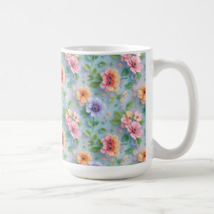 Large Colourful Paper Flowers Coffee Mug