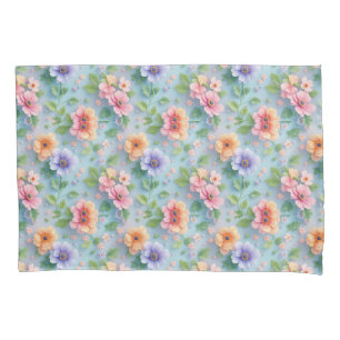 Large Colourful Paper Flowers Pillowcase