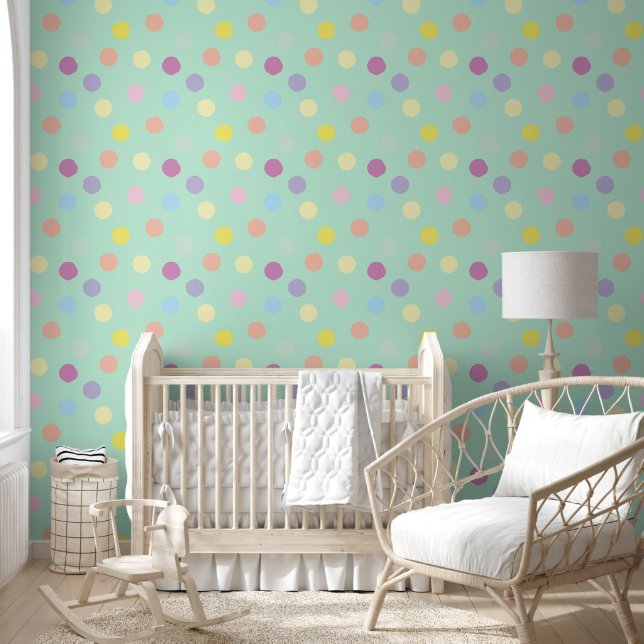 Large Colourful Polka Dots Design Wallpaper (Kids)