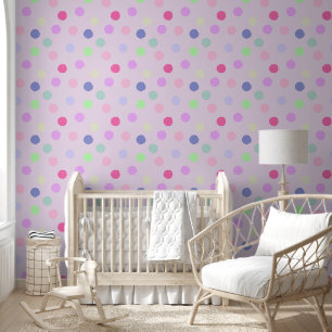 Large Colourful Polka Dots Design Wallpaper